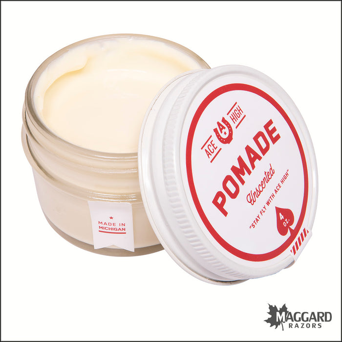 Ace High Original Unscented Water Based Pomade, 4oz Firm Hold