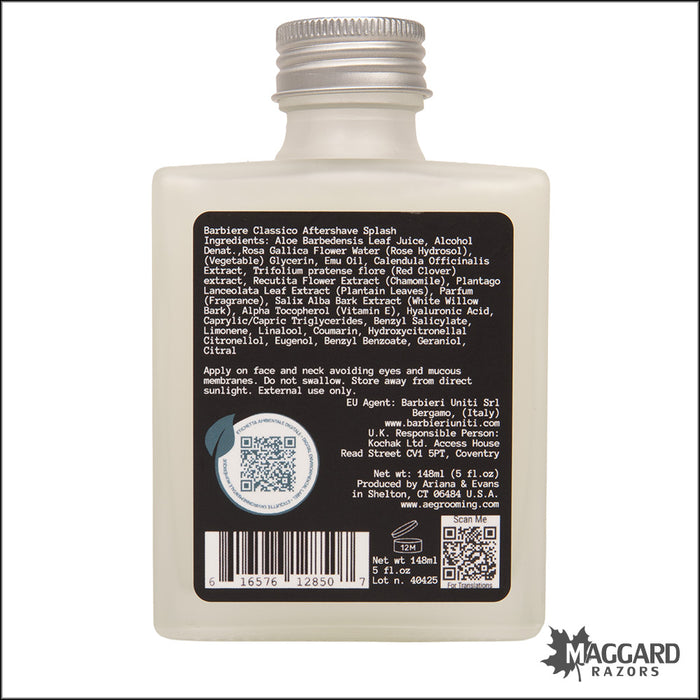 Ariana and Evans Barbiere Classico Aftershave Splash, 5oz