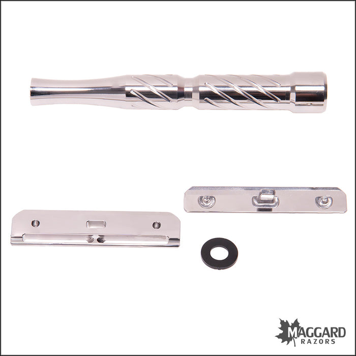 Blackland Razors Vector Stainless Steel Closed Comb Single Edge Safety Razor with 92mm Handle, Polished Finish