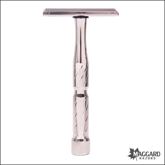 Blackland Razors Vector Titanium Closed Comb Single Edge Safety Razor with 92mm Handle, Polished Finish