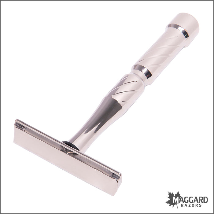Blackland Razors Vector Titanium Closed Comb Single Edge Safety Razor with 92mm Handle, Polished Finish