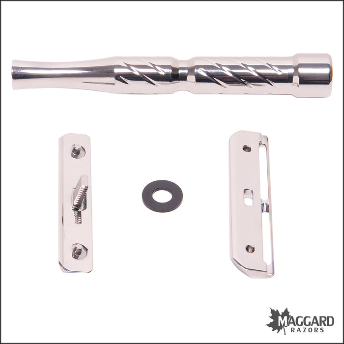 Blackland Razors Vector Titanium Closed Comb Single Edge Safety Razor with 92mm Handle, Polished Finish