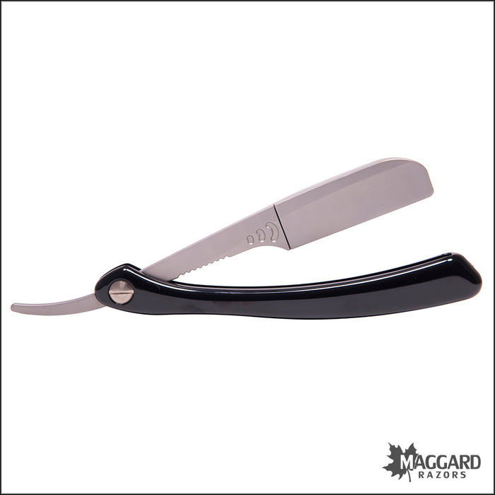 Feather Artist Club SR Folding Straight Razor Shavette, Black Handle