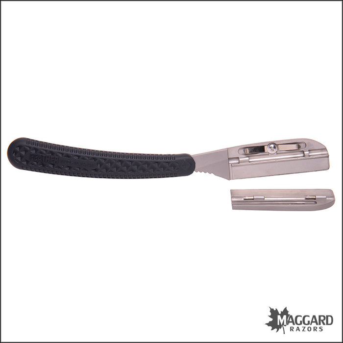 Feather Artist Club SR Kamisori Fixed Straight Razor Shavette, Black Handle