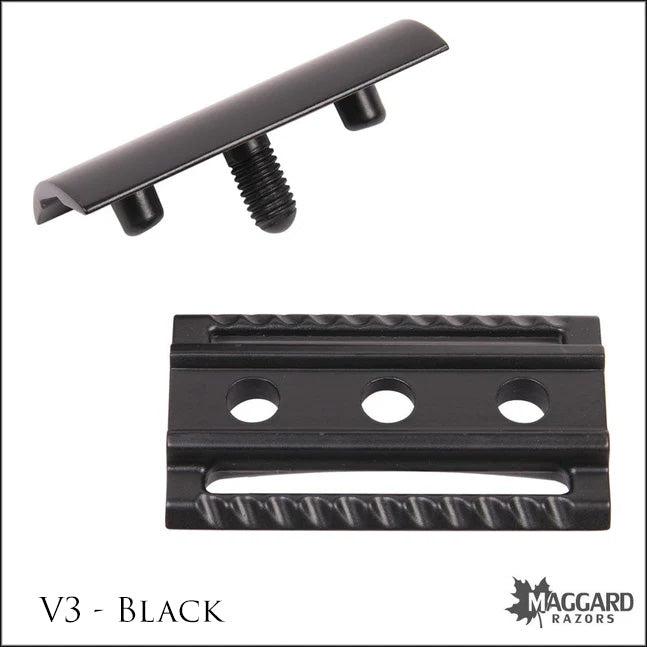 Maggard Razors BLACK Series: Basic Wet Shaving Starter Kit with Black Anodized Razor