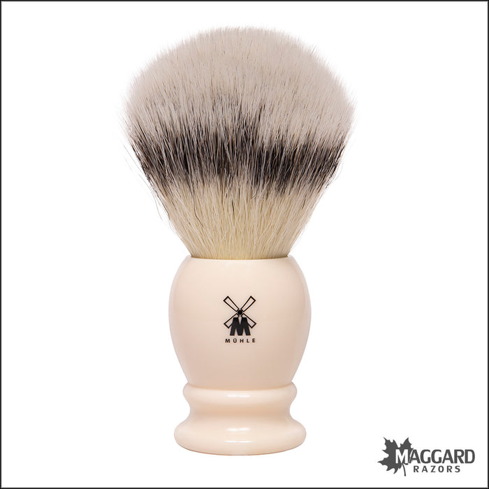 Muhle 35K257 Ivory Resin Handle Silvertip Fibre Synthetic Shaving Brush, 25mm