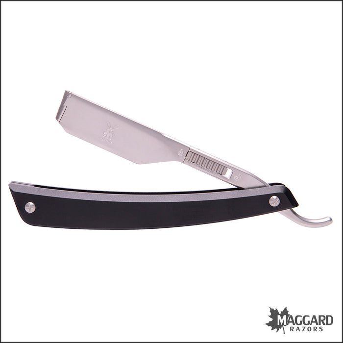 Muhle Enthusiast Pro Shavette Replaceable Blade Straight Razor with Black Scales - Made in Germany