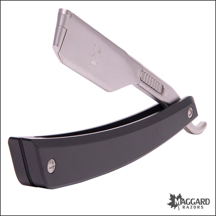 Muhle Enthusiast Pro Shavette Replaceable Blade Straight Razor with Black Scales - Made in Germany