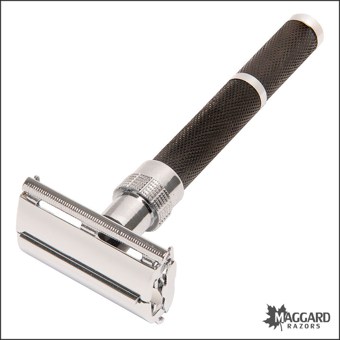 Parker 96R Black and Chrome Handle Butterfly TTO Closed Comb DE Safety Razor