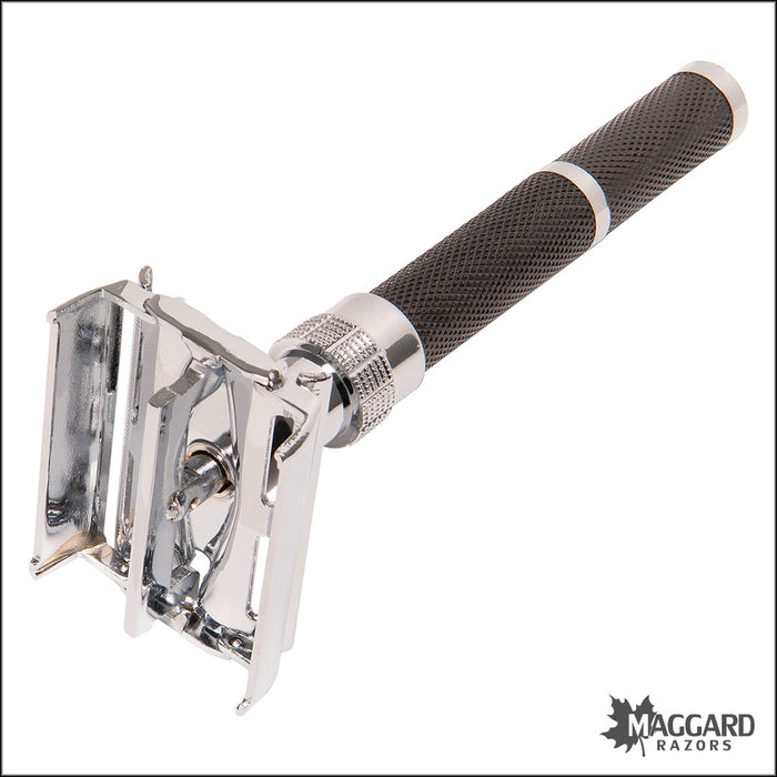 Parker 96R Black and Chrome Handle Butterfly TTO Closed Comb DE Safety Razor