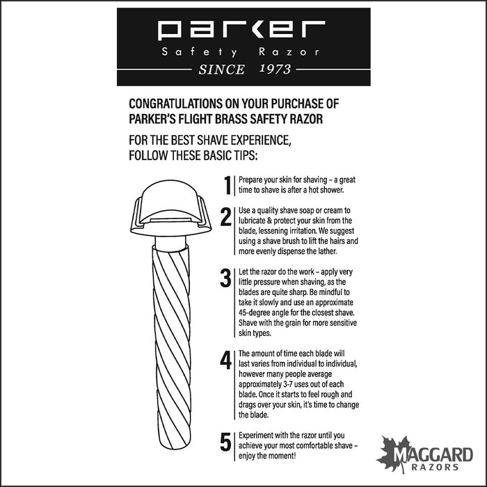 Parker Flight CNC Machined All Brass Double Edge Safety Razor