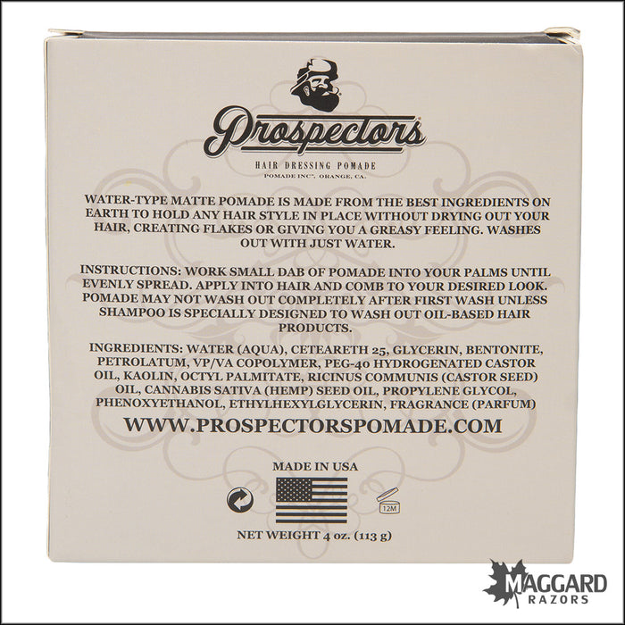 Prospectors Coal Mine Water Based Hair Pomade, 4.5oz
