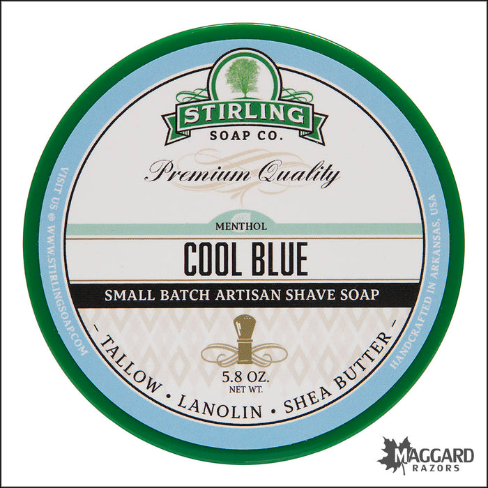 Stirling Soap Co. Cool Blue Shaving Soap, 5.8oz - Seasonal Release