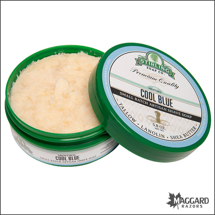 Stirling Soap Co. Cool Blue Shaving Soap, 5.8oz - Seasonal Release