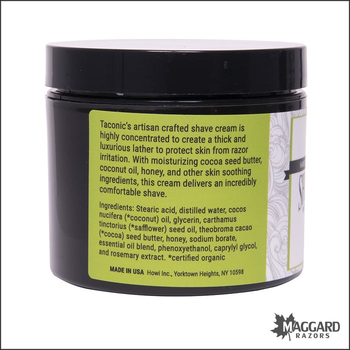 Taconic Shave Tequila Lime Organic Shave Cream, 4oz
