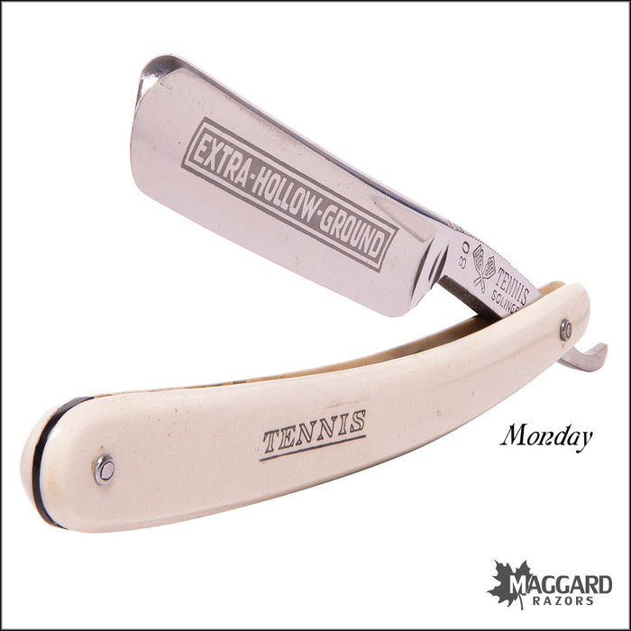 #1056 Vintage Straight Razor 7-Day Set - Tennis Solingen 9/16