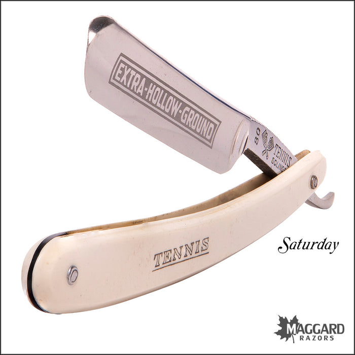 #1056 Vintage Straight Razor 7-Day Set - Tennis Solingen 9/16