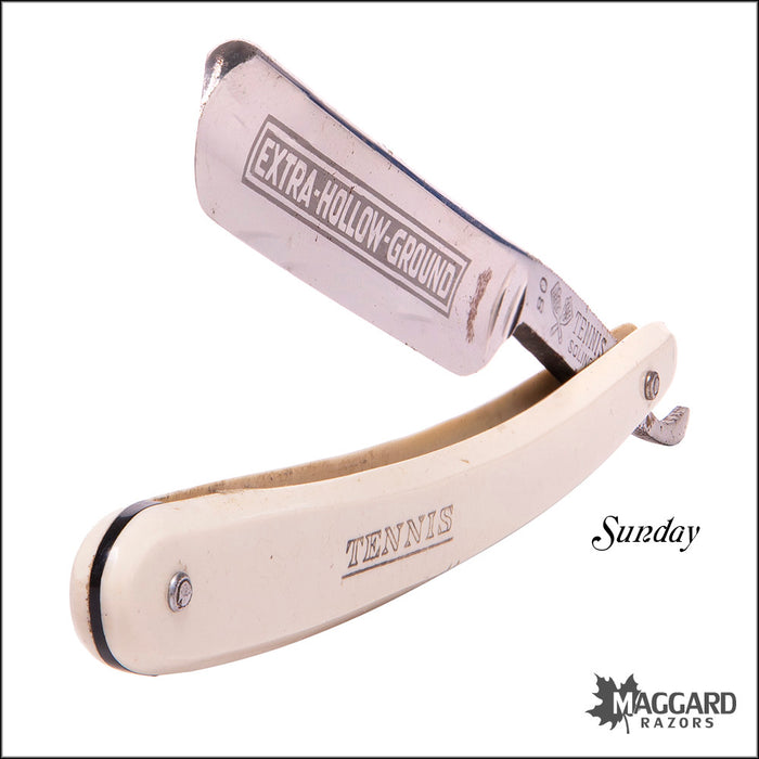 #1056 Vintage Straight Razor 7-Day Set - Tennis Solingen 9/16