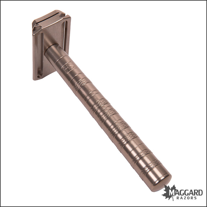 Henson Shaving AL13 Tan Machined Aluminum DE Safety Razor, Mild Exposure