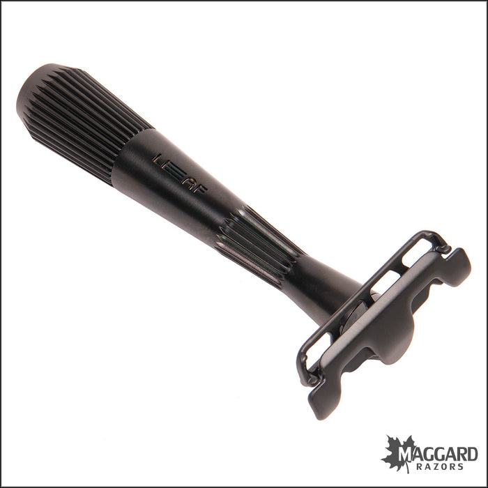 Leaf Twig Single Edge Fixed Head Razor, with Starter Blades - Black
