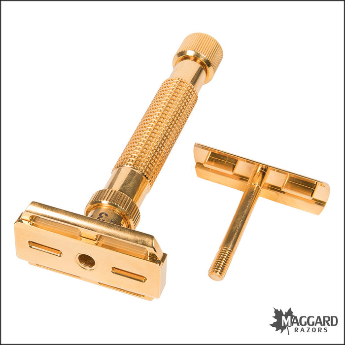 Rex Supply Co. Ambassador XL Adjustable Deluxe Gold DE Razor